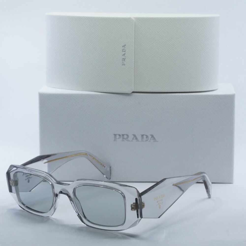 NEW PRADA PR17WS 12R30B TRANSPARENT GREY/LIGHT GREY SUNGLASSES - Picture 9 of 9